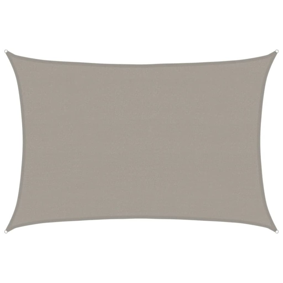 Toldo de vela rectangular HDPE gris claro 160 g/m² 4x6