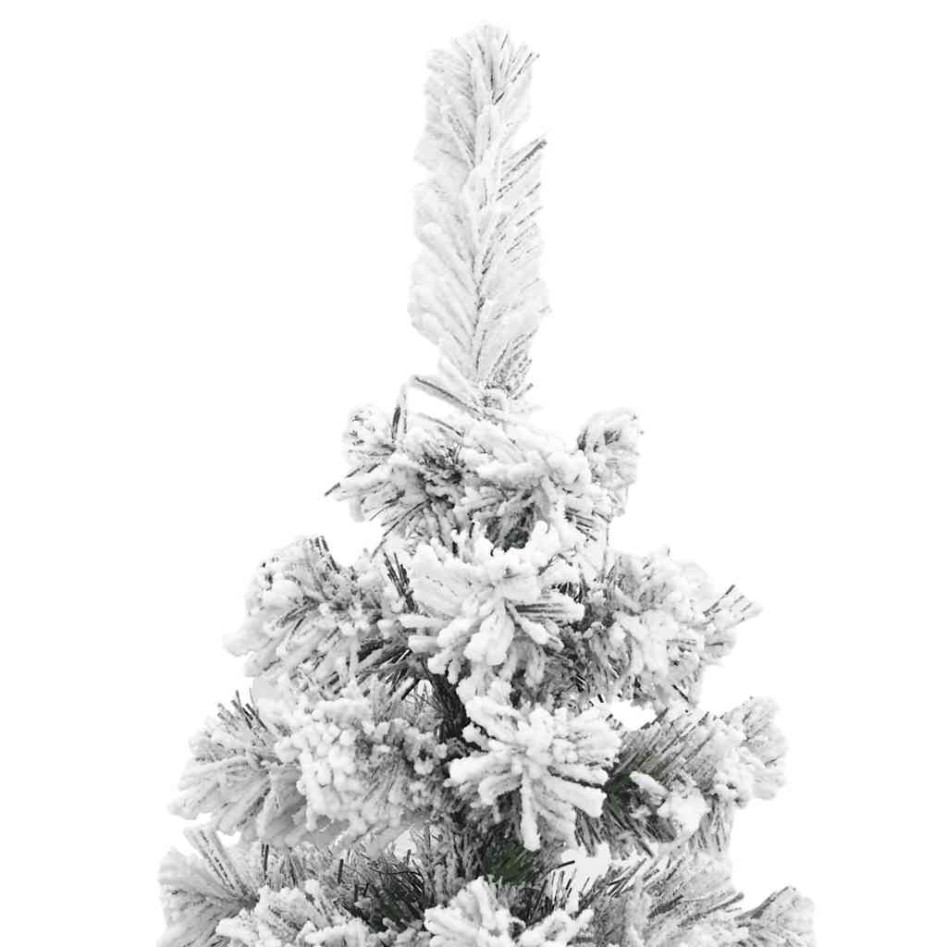 Árbol de Navidad artificial delgado verde con nieve PVC 240