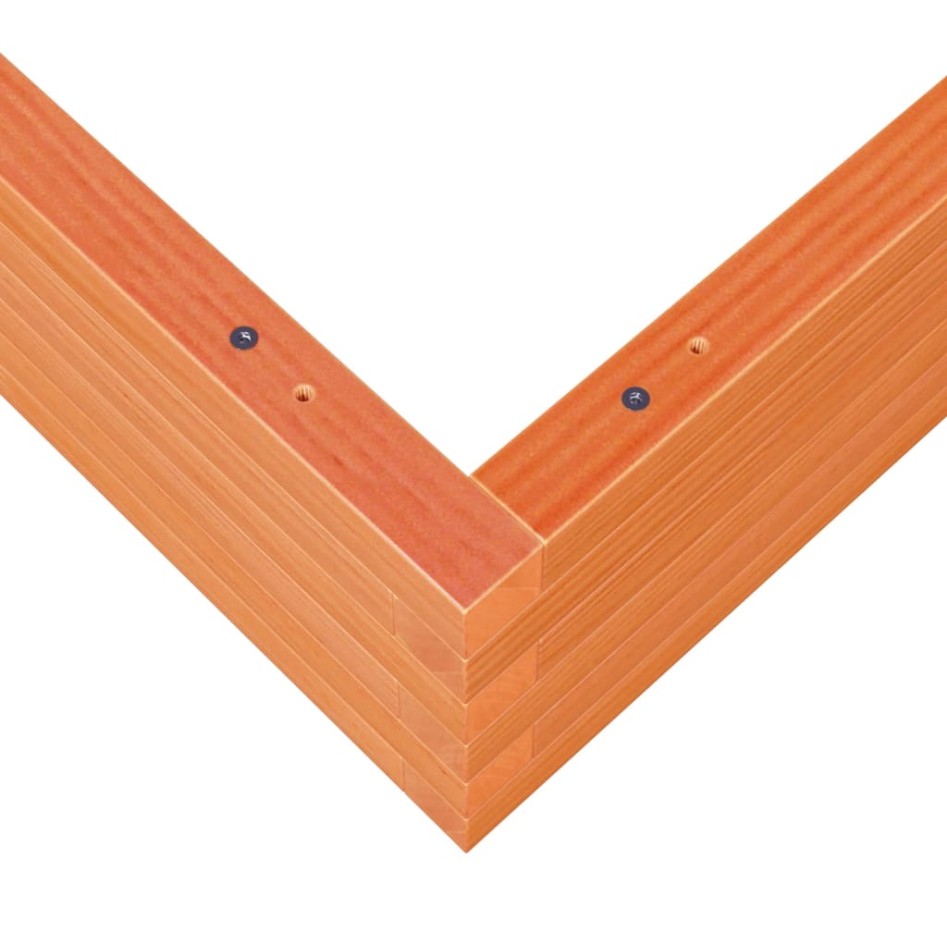 Jardinera de madera maciza pino marrón cera 90x90x23