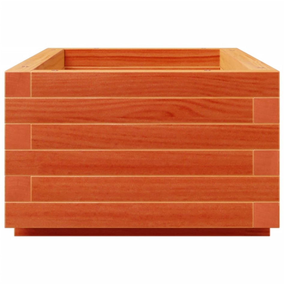 Jardinera de madera maciza de pino marrón cera 90x40x26,5