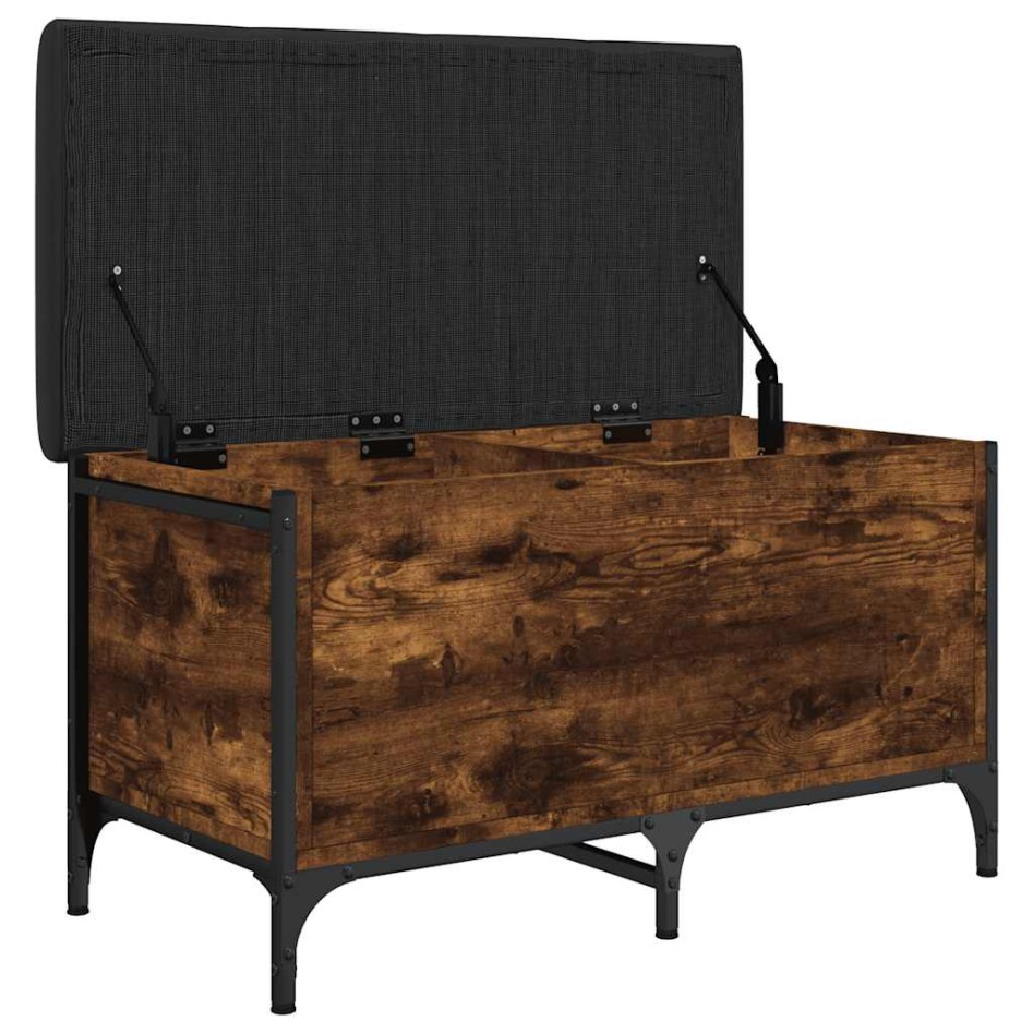 Banco con almacenaje madera ingeniería roble ahumado