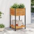 Jardinera con estante madera maciza acacia y acero 45x45x80