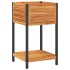 Jardinera con estante madera maciza acacia y acero 45x45x80
