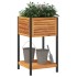 Jardinera con estante madera maciza acacia y acero 45x45x80