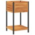 Jardinera con estante madera maciza acacia y acero 45x45x80