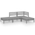 Juego de muebles de jardín 4 piezas madera maciza de pino