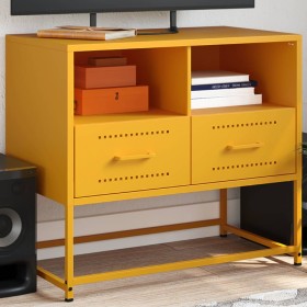 Mueble para TV de acero amarillo mostaza 68x39x60,5