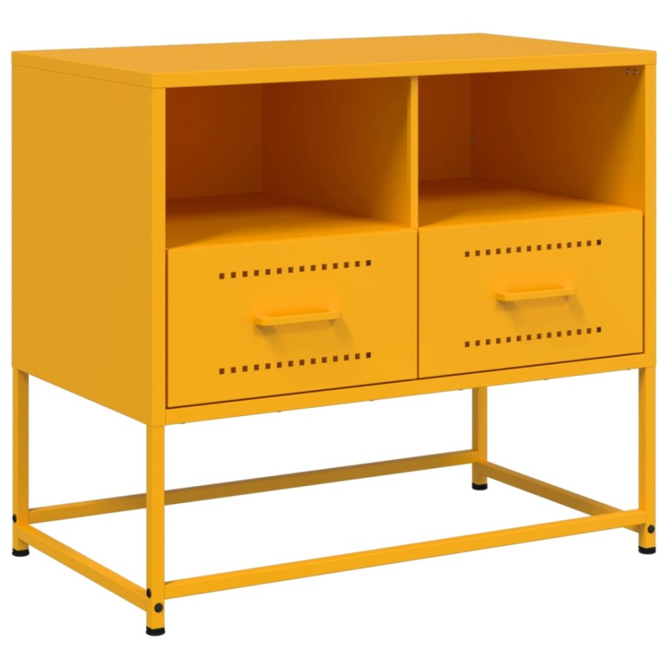 Mueble para TV de acero amarillo mostaza 68x39x60,5