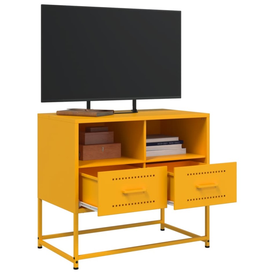 Mueble para TV de acero amarillo mostaza 68x39x60,5