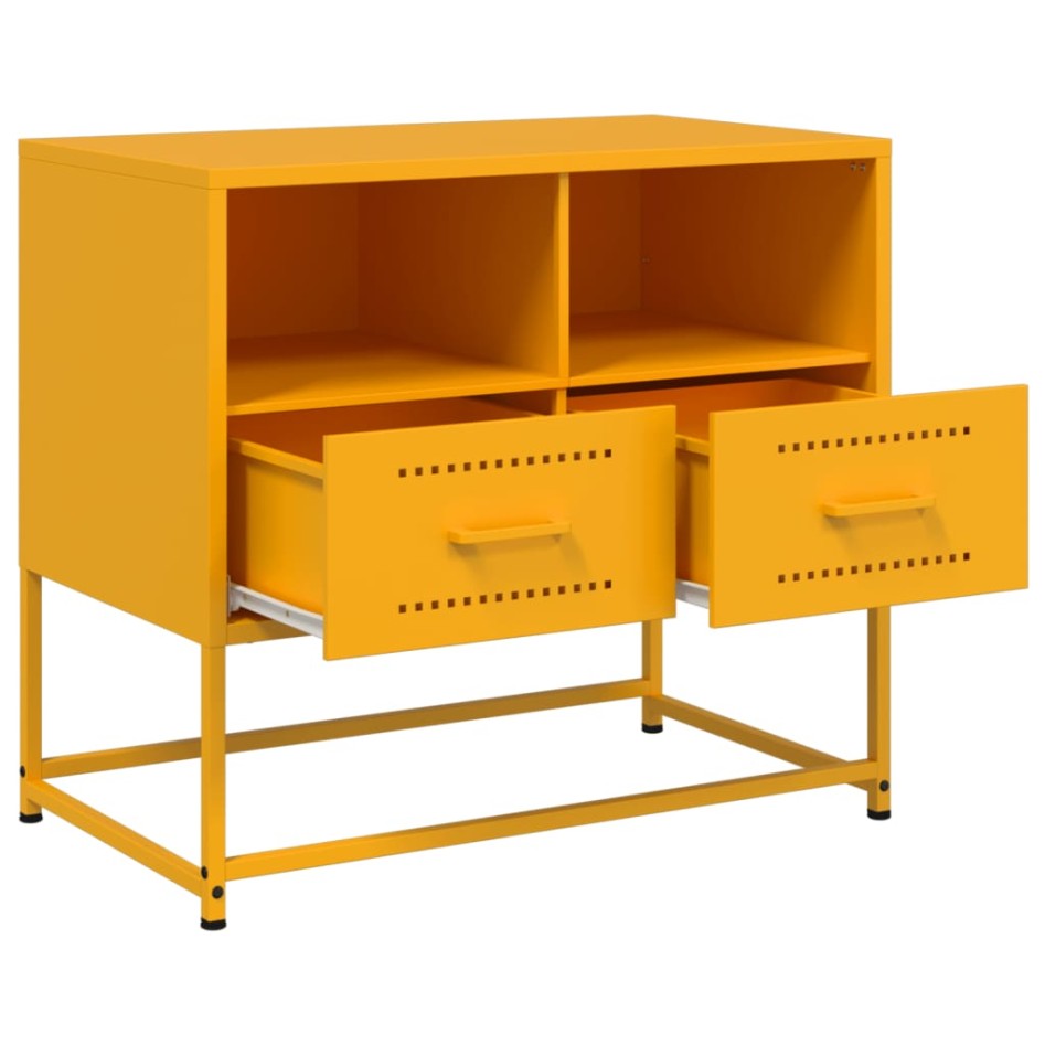 Mueble para TV de acero amarillo mostaza 68x39x60,5