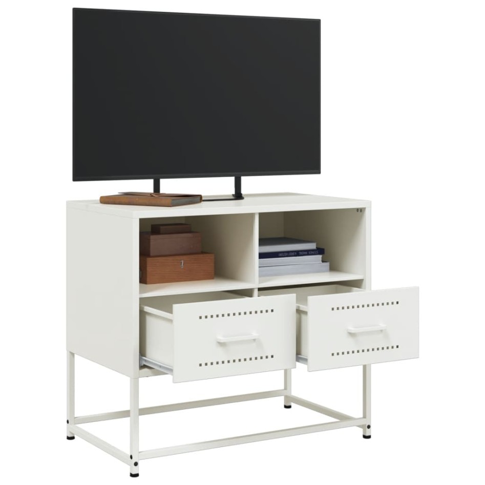 Mueble para TV de acero blanco 68x39x60,5