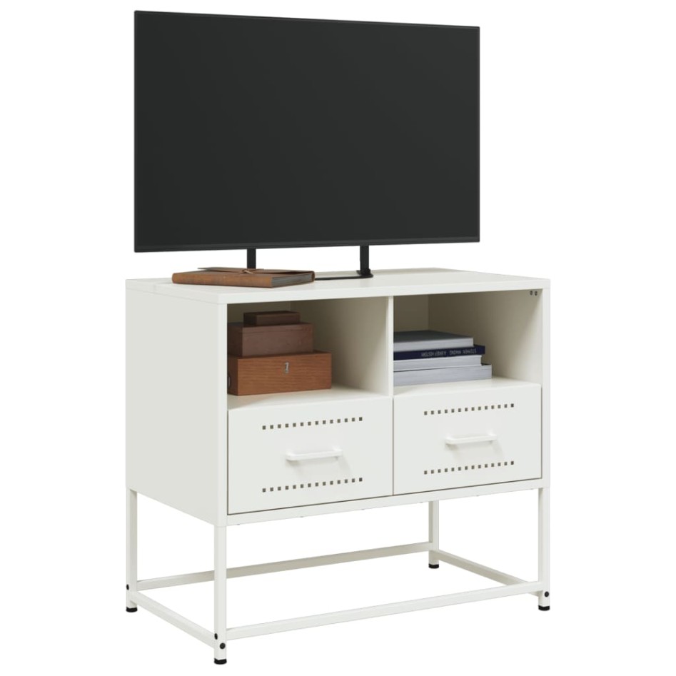Mueble para TV de acero blanco 68x39x60,5