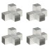Conectores de postes en X 4 uds metal galvanizado 91x91