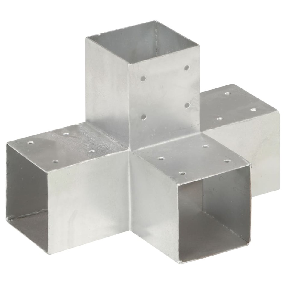 Conectores de postes en X 4 uds metal galvanizado 91x91