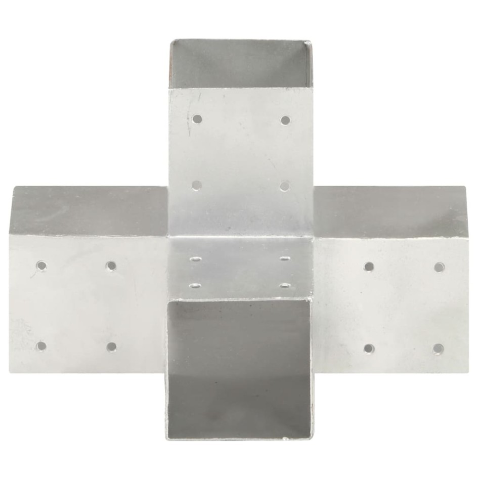 Conectores de postes en X 4 uds metal galvanizado 91x91