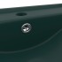 Lavabo de lujo con grifo cerámica verde oscuro 60x46