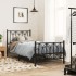 Estructura cama sin colchón con estribo metal negro 80x200