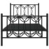 Estructura cama sin colchón con estribo metal negro 80x200