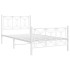 Estructura cama sin colchón con estribo metal blanco 100x190