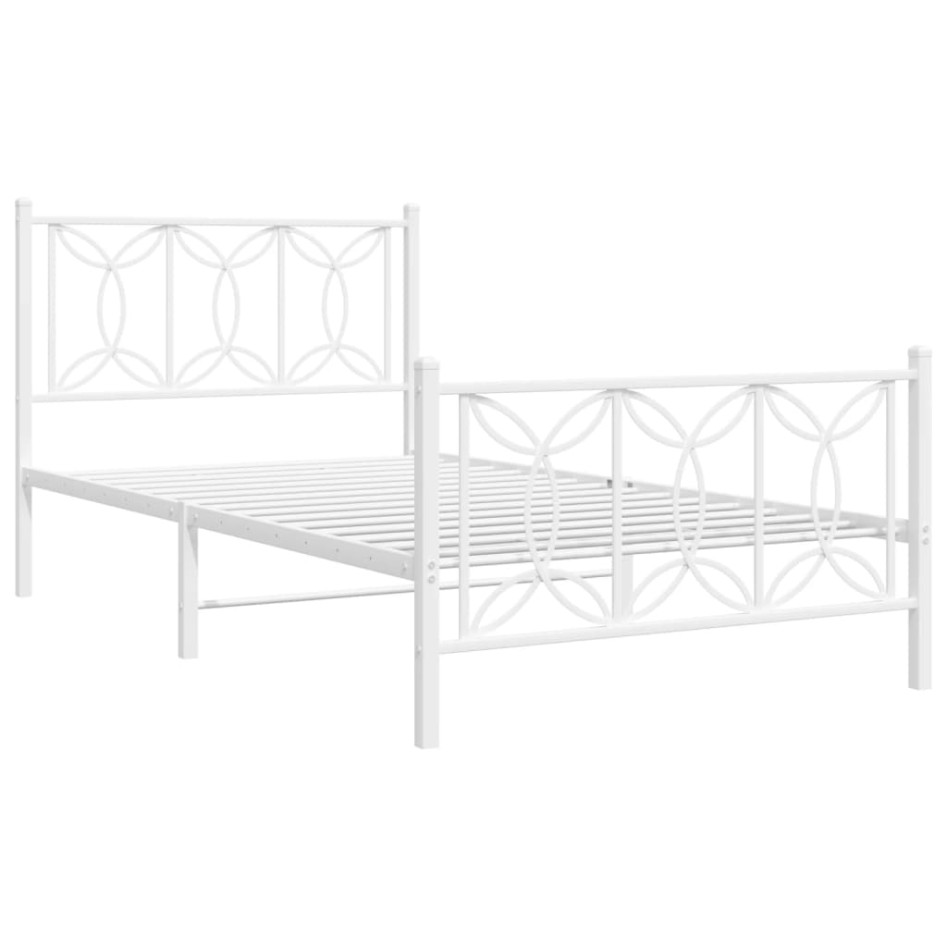 Estructura cama sin colchón con estribo metal blanco 100x190