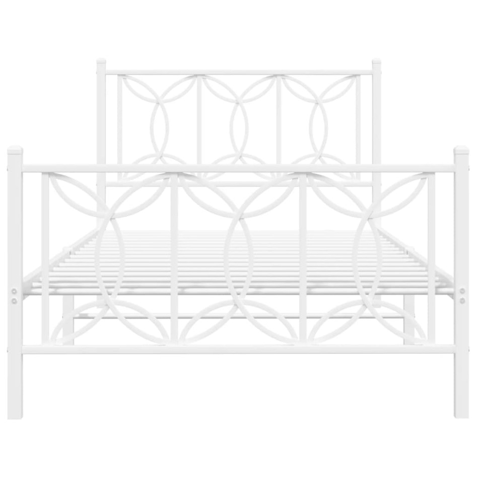 Estructura cama sin colchón con estribo metal blanco 100x190