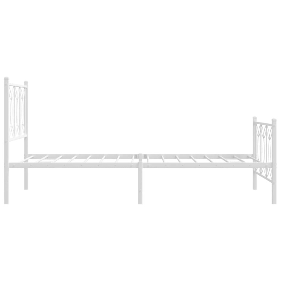 Estructura cama sin colchón con estribo metal blanco 100x190