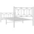 Estructura cama sin colchón con estribo metal blanco 100x190