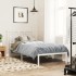 Estructura cama sin colchón con cabecero metal blanco 80x200