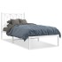 Estructura cama sin colchón con cabecero metal blanco 80x200