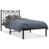 Estructura cama sin colchón con cabecero metal negro 90x200