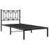 Estructura cama sin colchón con cabecero metal negro 90x200