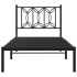 Estructura cama sin colchón con cabecero metal negro 90x200