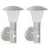 Apliques de exterior con sensor 2 unidades acero