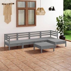 Juego de muebles de jardín 9 piezas madera pino maciza