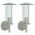 Apliques de exterior 2 unidades acero inoxidable