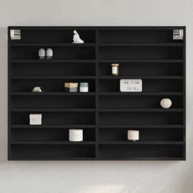 Vitrina de madera de ingeniería negra 100x8,5x75