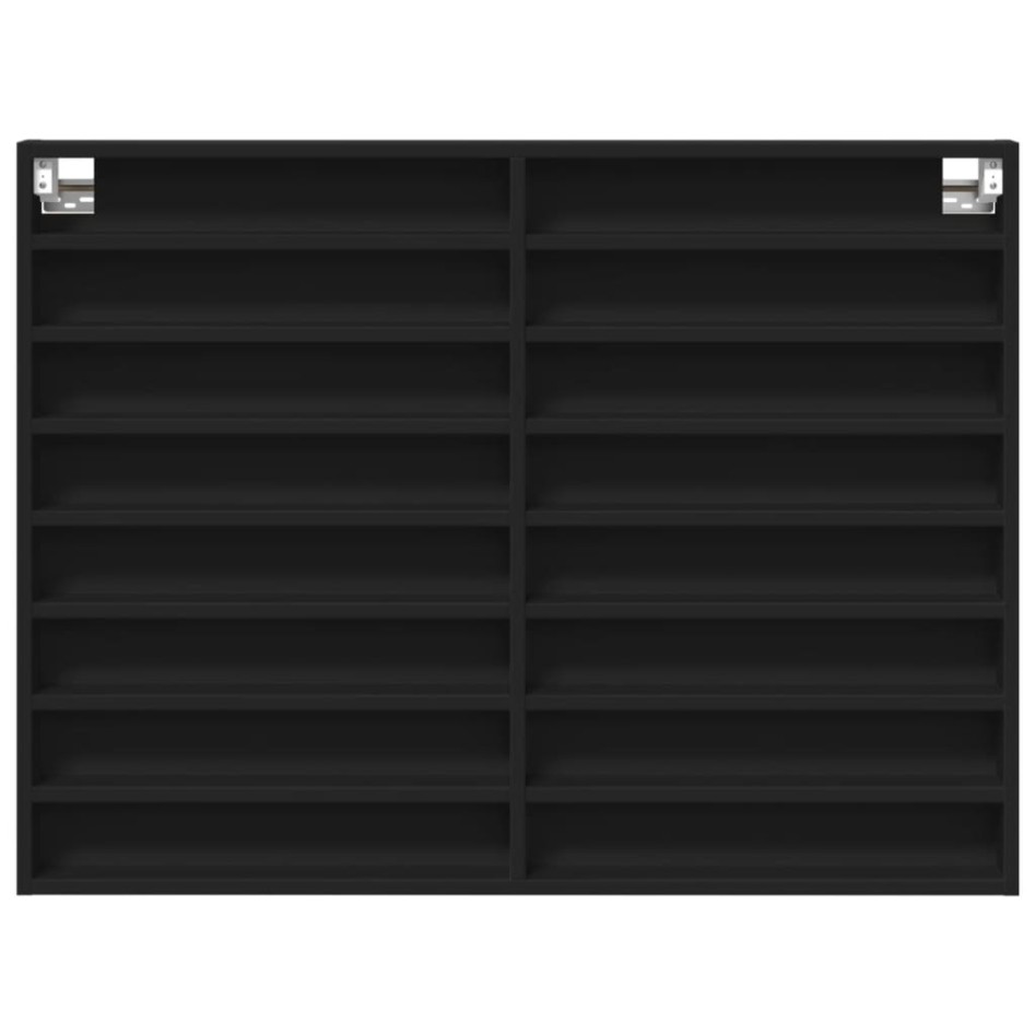 Vitrina de madera de ingeniería negra 100x8,5x75