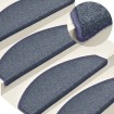 Alfombras de peldaños de escalera 15 uds gris y azul 65x24x4 cm