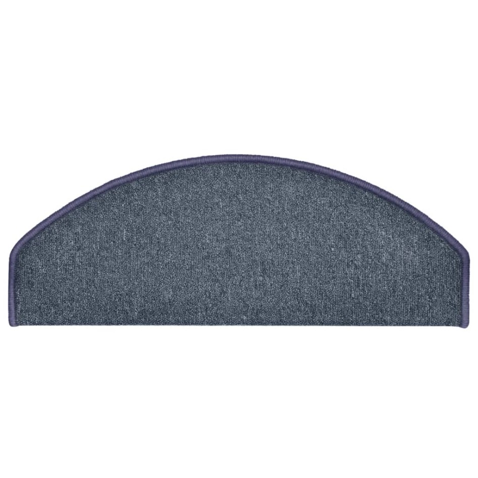 Alfombras de peldaños de escalera 15 uds gris y azul 65x24x4