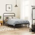 Estructura cama sin colchón con cabecero metal negro 107x203