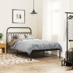 Estructura cama sin colchón con cabecero metal negro 107x203 cm