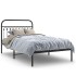 Estructura cama sin colchón con cabecero metal negro 107x203