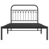 Estructura cama sin colchón con cabecero metal negro 107x203