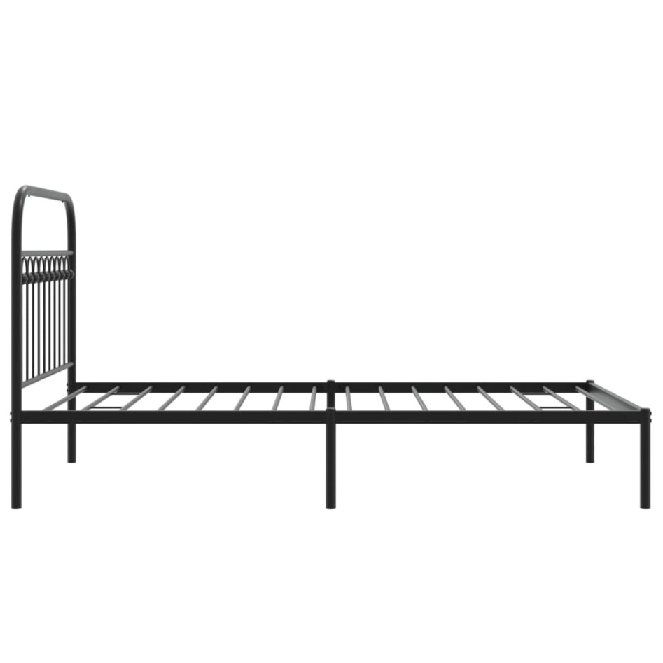 Estructura cama sin colchón con cabecero metal negro 107x203
