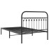 Estructura cama sin colchón con cabecero metal negro 107x203