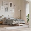 Estructura cama sin colchón con cabecero metal blanco 120x190cm