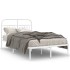 Estructura cama sin colchón con cabecero metal blanco