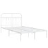 Estructura cama sin colchón con cabecero metal blanco