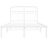 Estructura cama sin colchón con cabecero metal blanco