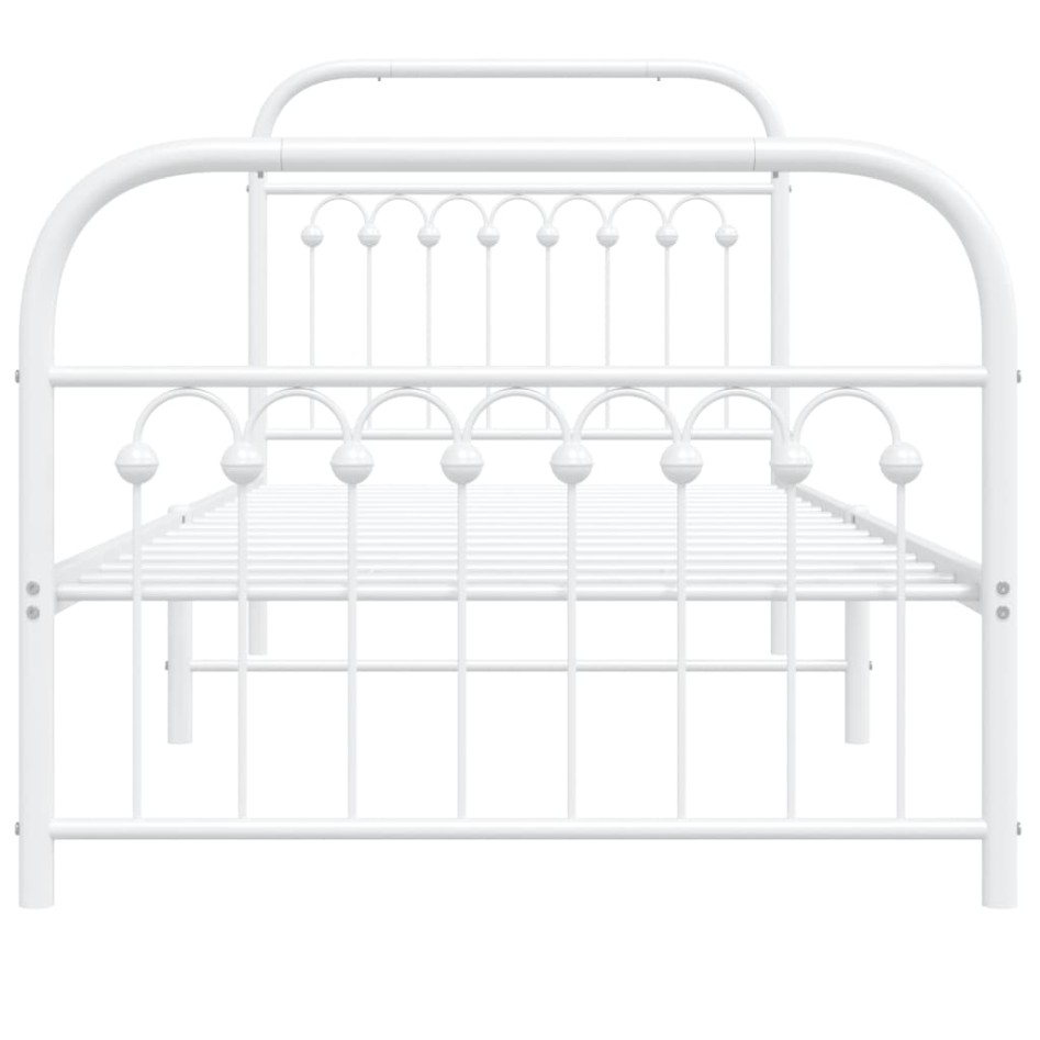 Estructura cama sin colchón con estribo metal blanco 90x190